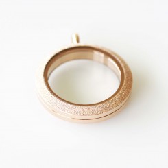 Rose Gold Stardust Screw Top Locket - 3cm Wide